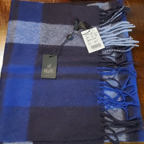 Raffi Wool and Cashmere Men's Scarf (Ocean) +NWT - Picture 2 of 8